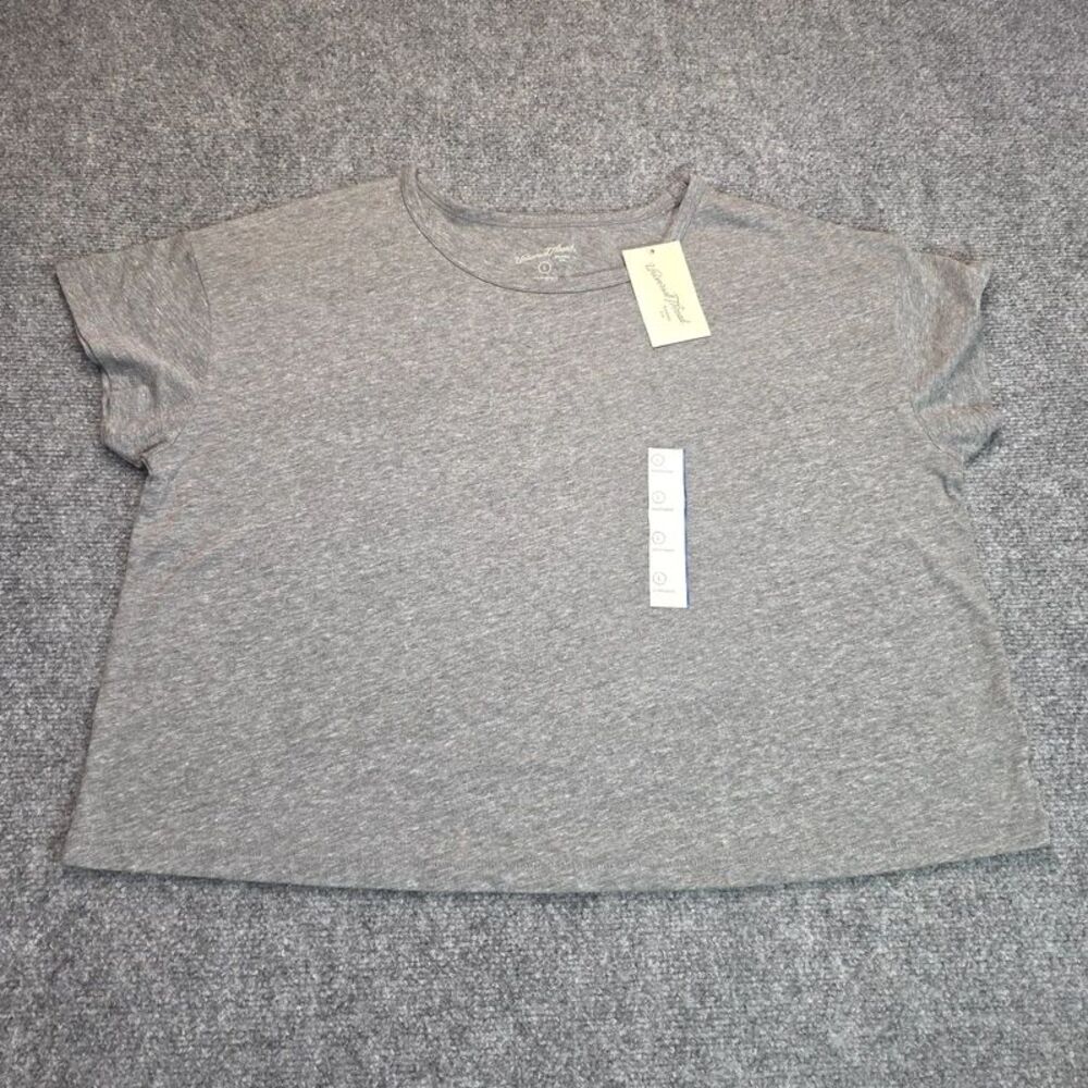 Women's Heather Gray Short Sleeve Crew Neck T-Shirt Large